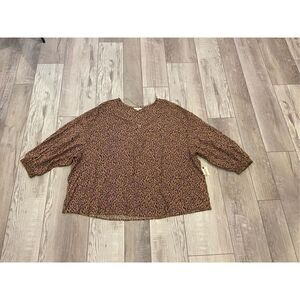 Terra & Sky plus size leopard blouse, size 2X